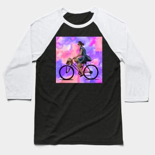 Bicycle Girl Baseball T-Shirt